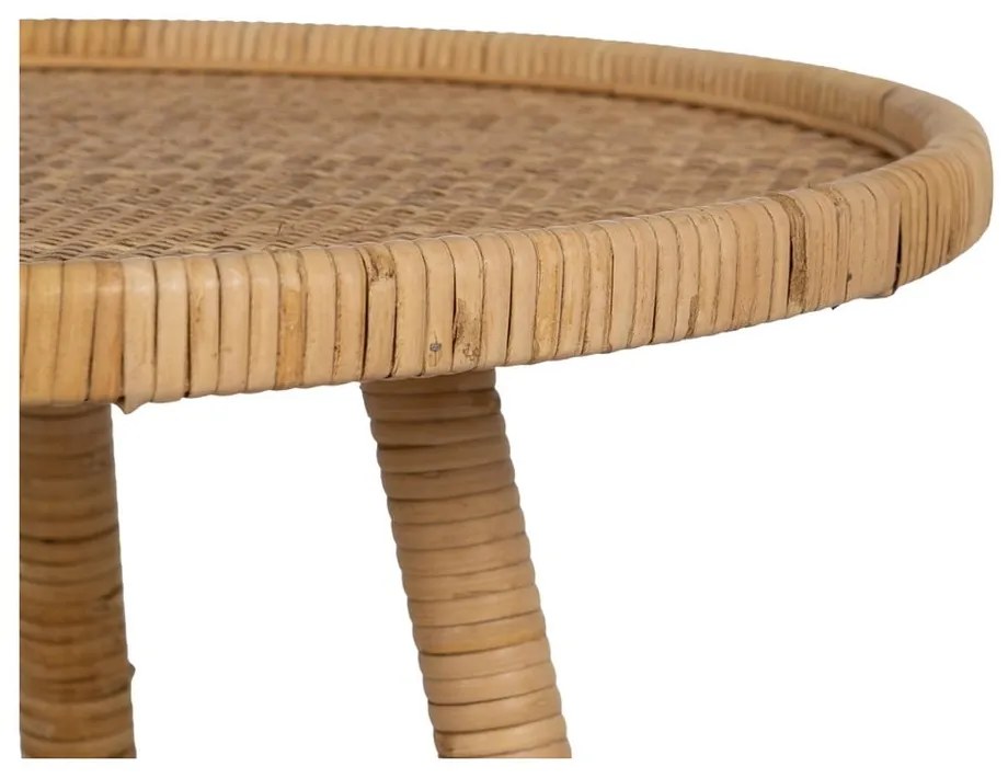 Rattan kerek tárolóasztal ø 60 cm – Ixia