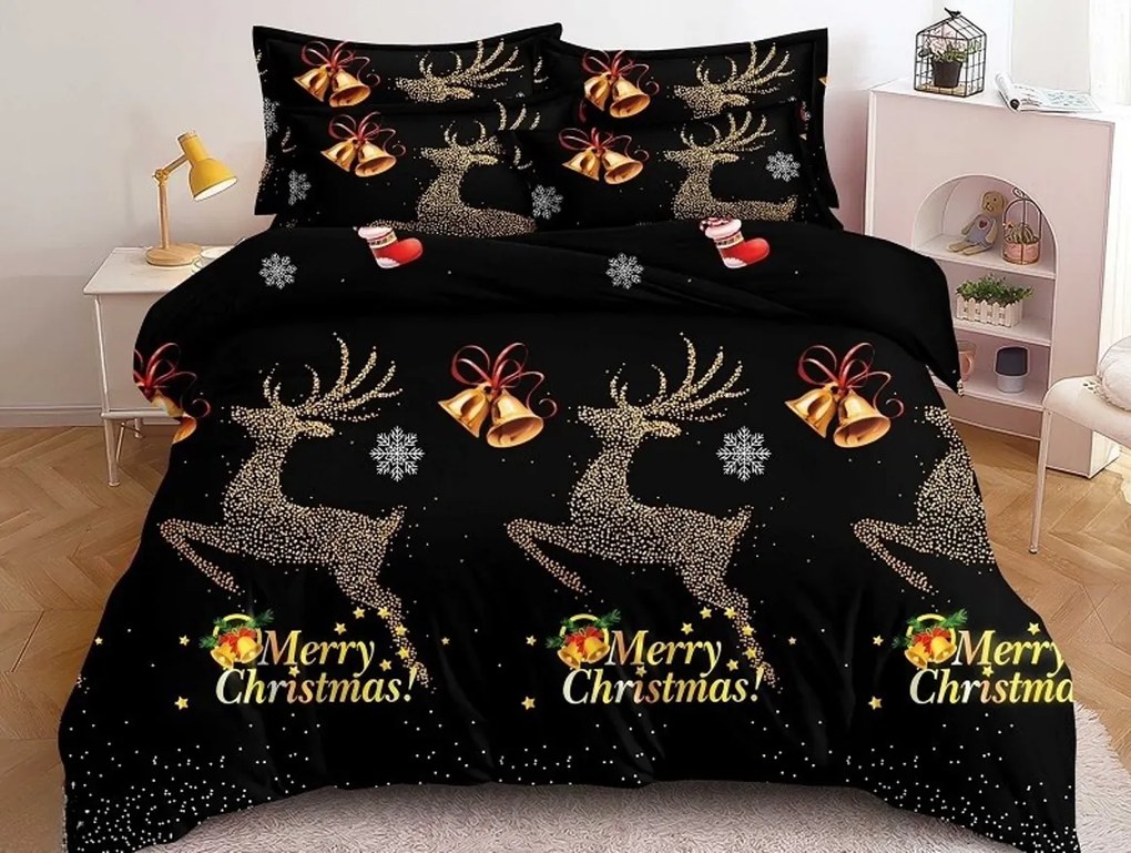 Mikroszálas ágyneműhuzat STARLIT DEER fekete Ágyneműhuzat mérete: 70 x 80 cm | 140 x 200 cm