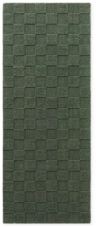 Sötétzöld kézi szövésű gyapjú futószőnyeg 80x200 cm Scala – Villeroy&amp;Boch
