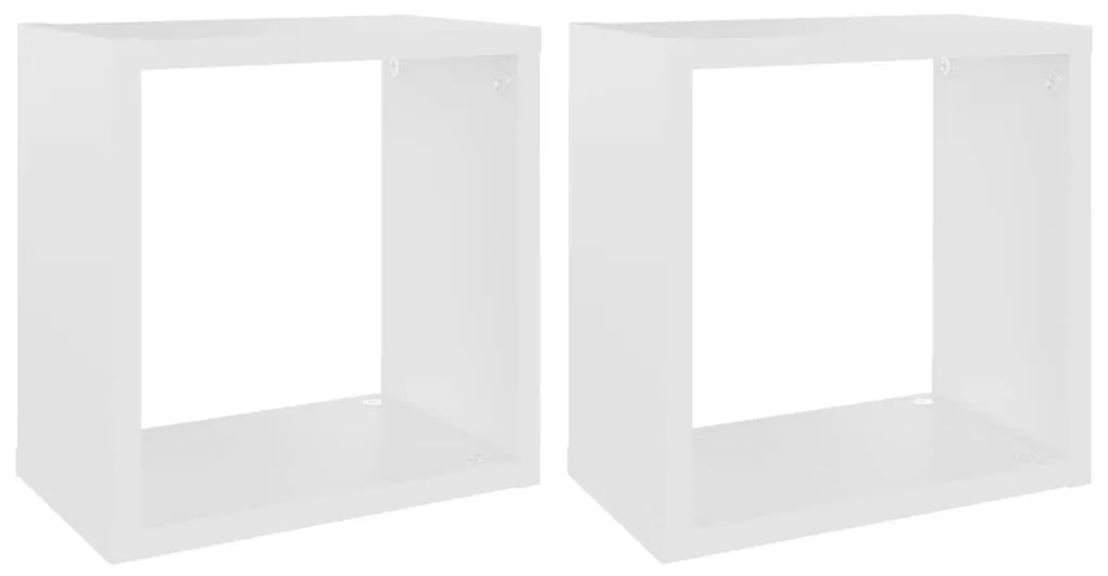 2 db fehér fali kockapolc 26 x 15 x 26 cm