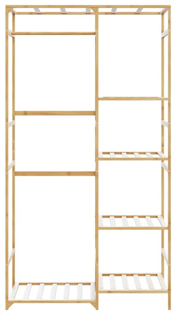 bambusz ruhaállvány polcokkal 100x50x184,5 cm