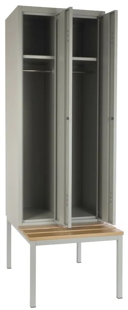 Fém szekrény paddal, 60 x 85 x 185 cm, hengerzár, szürke - RAL 7035