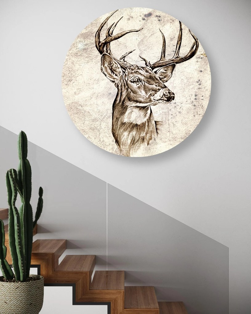 Gario Kerek vászonkép Szarvasfej vázlata Méret: 80 x 80 cm
