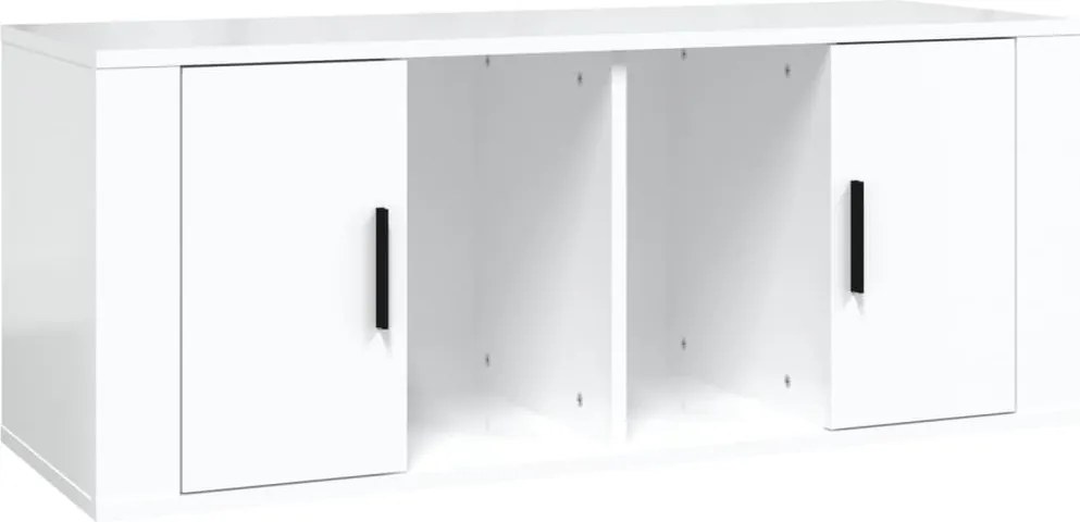 vidaXL fehér magasfényű szerelt fa TV-szekrény 100x35x40 cm