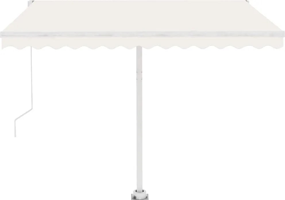 vidaXL krémszínű automata póznás napellenző 350 x 250 cm