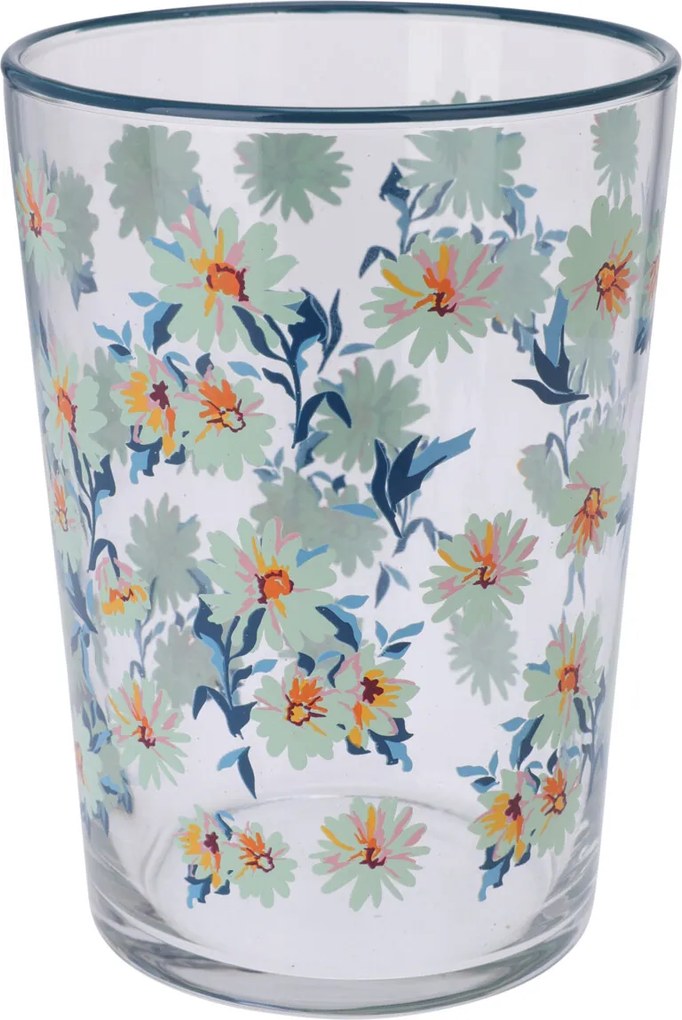 Italos Pohár Italokhoz Nagy Színes Virágos 510 ml