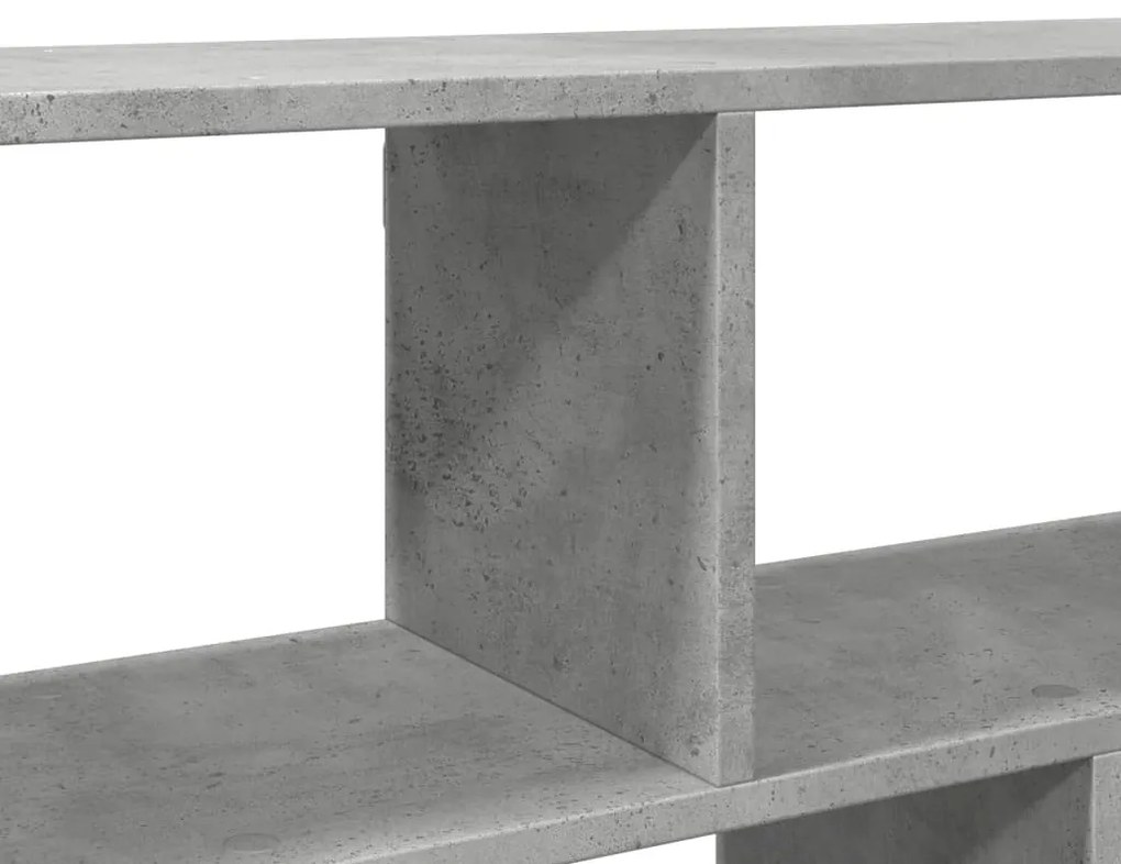 betonszürke szerelt fa fali polc 100 x 25 x 50 cm