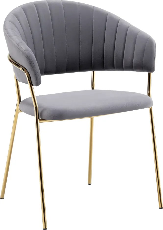 Design étkezőszék, szürkésbarna Velvet szövet/gold króm arany, DASMIN TYP 1