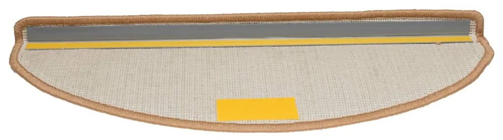 10 db bézs, félkör alakú lépcsőszőnyeg 65 x 21 x 4 cm, nagy