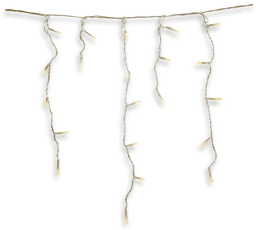 Karácsonyi LED fényfüzér jégcsap 5 m 200 db dióda | meleg fehér