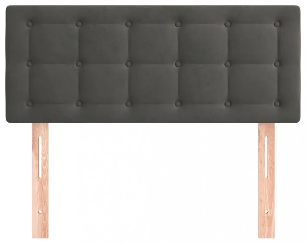sötétszürke bársony fejtámla 100x5x78/88 cm