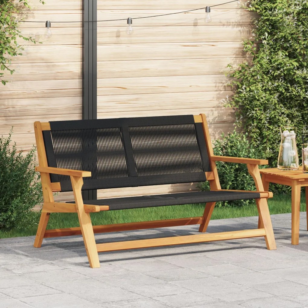 Kerti pad Fekete 76x122x73 cm Tömör akácfából