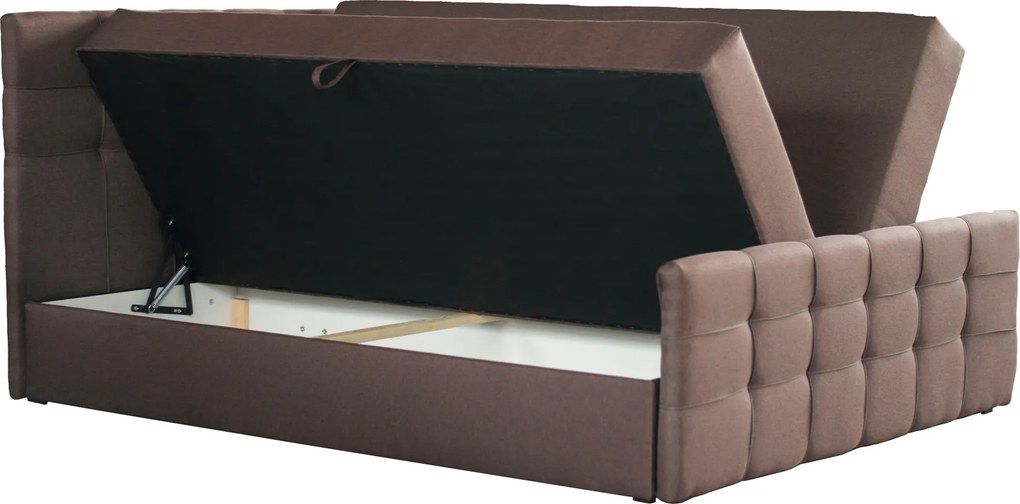 Boxspring ágy, 180x200, barna, BEST