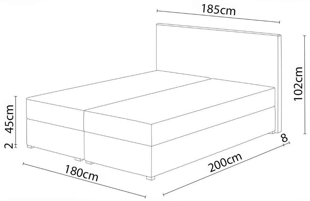 Franciaágy Boxspring 180x200 cm Karum Comfort (sötétkék) (ágyráccsal és matraccal). 1056038