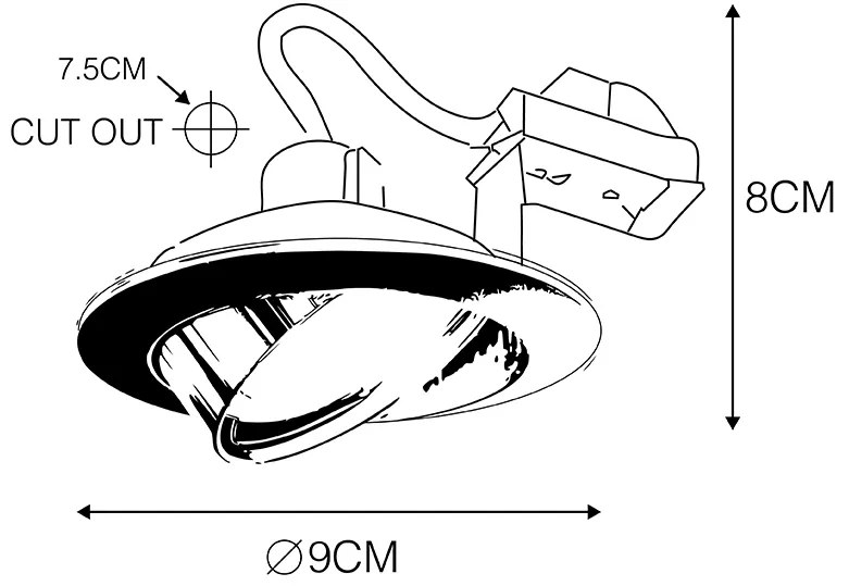 Okos süllyesztett spotlámpa acél dönthető, Wifi GU10-zel - Cisco