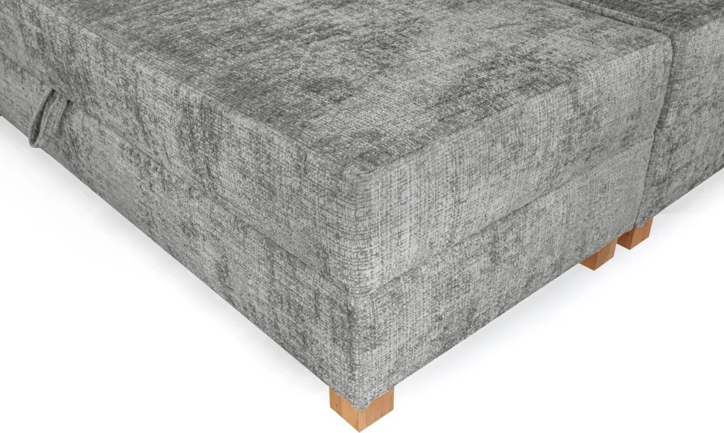 Largo kontinentális ágy ágyneműtartóval és beépített matraccal szürke 160x200 cm