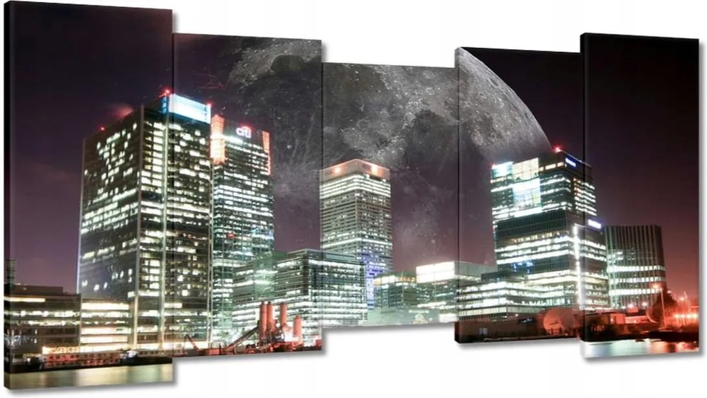 Festmények 150x80 Város éjszaka Hold