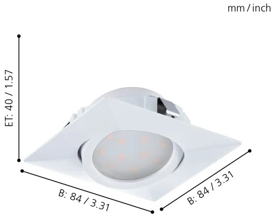 Eglo 95844 - SET 3x LED Beépíthető lámpa PINEDA 1xLED/4,9W/230V