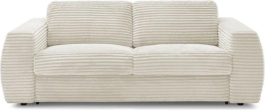 Bézs kordbársony kinyitható kanapé mindennapos alvásra 240 cm Hugo – Bobochic Paris