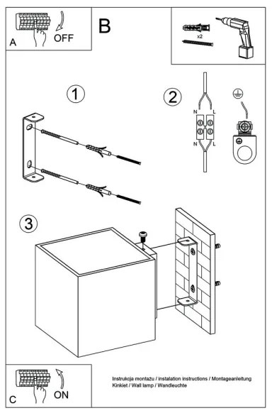 Sollux SL.0565 - Fali lámpa QUAD 1 1xG9/8W/230V antracit