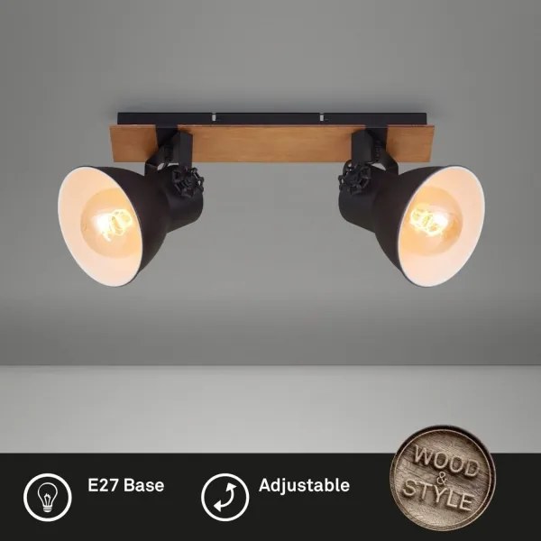 Briloner 2742-025 - spotlámpa SPOTLIGHT 2xE27/40W/230V fekete/barna