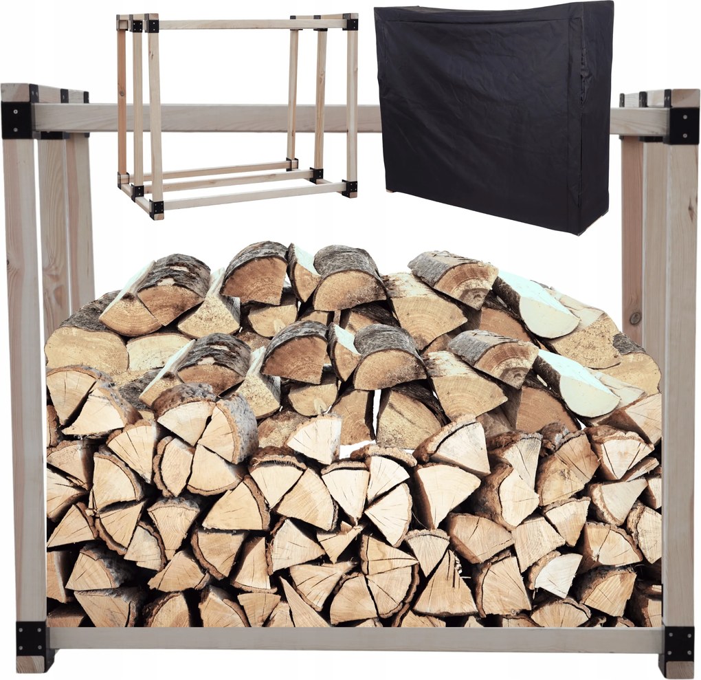 Kandalló fa állvány fa huzattal 1,1 m3 Öko Tömör