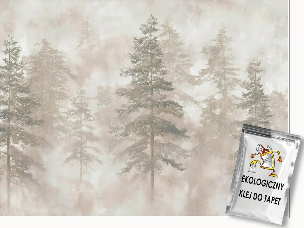 Fotótapéta Erdő Bézs Fák Beton Természet Falra Hálószoba Nappali 350x250