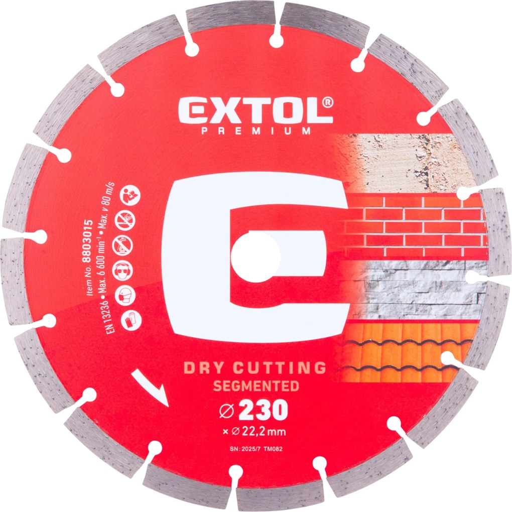 Gyémánttárcsa 230 Gránit Beton Kocka Tégla Tetőcserép Szegmens