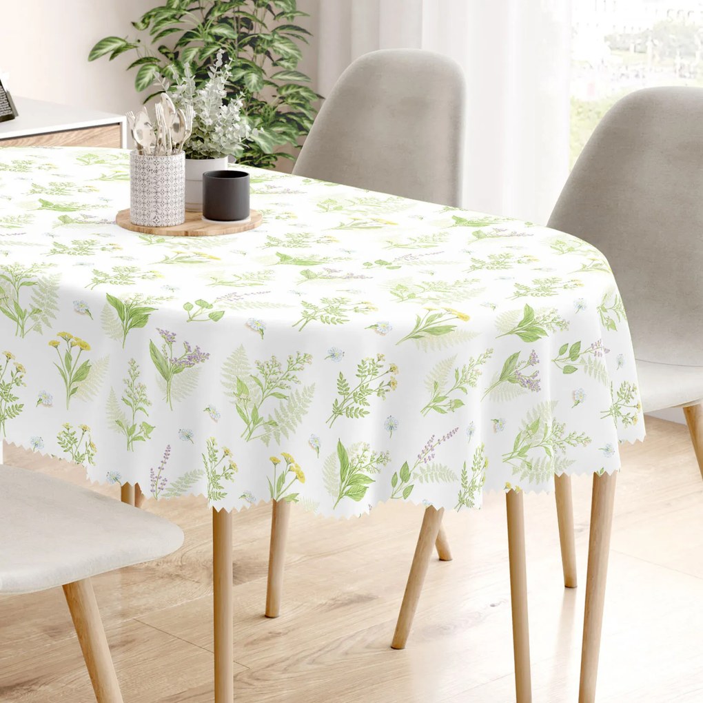 Goldea ovális teflonos terítő - erdei virágok 140 x 180 cm