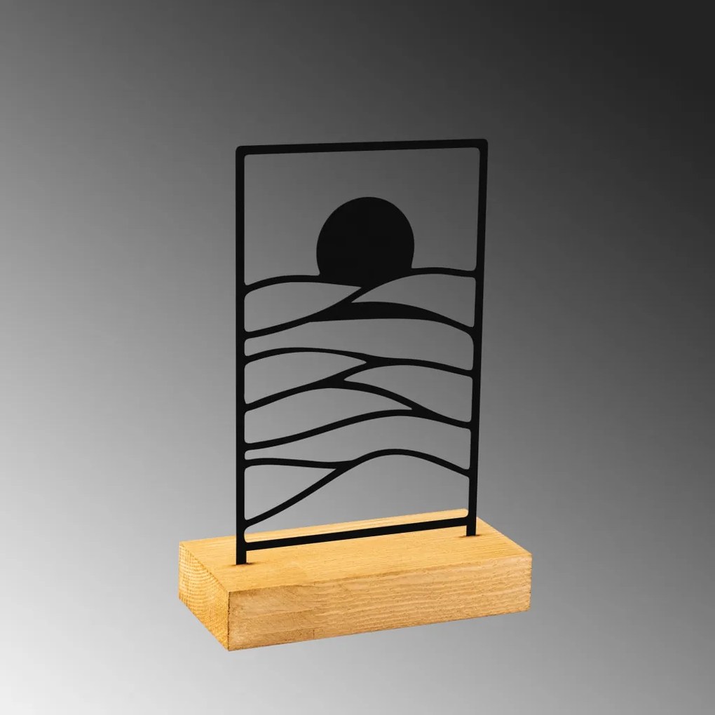 Horizon fém dísztárgy, fekete, 24×8 cm