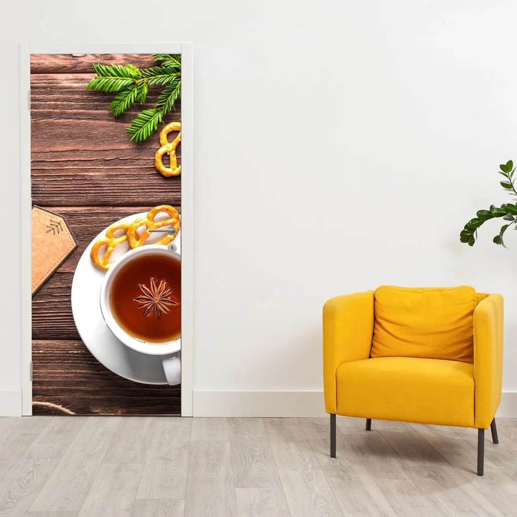 Fotótapéta ajtóra - Bögre díszítéssel (95x205cm)