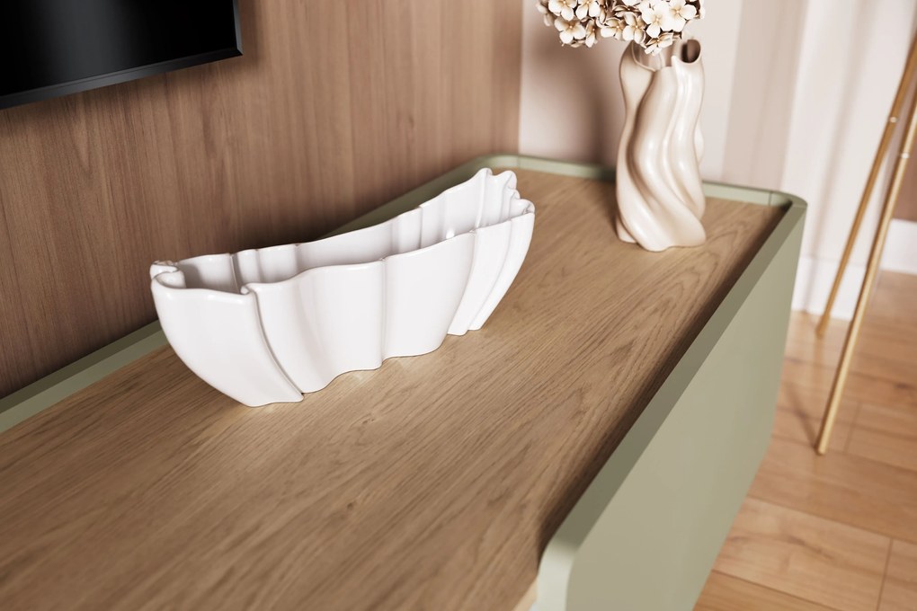 Elivo TV-szekrény 220 cm fiókkal - eukaliptusz / baltic dune tölgy