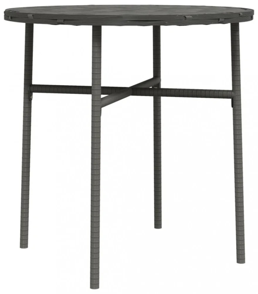 szürke polyrattan teázóasztal 45 cm