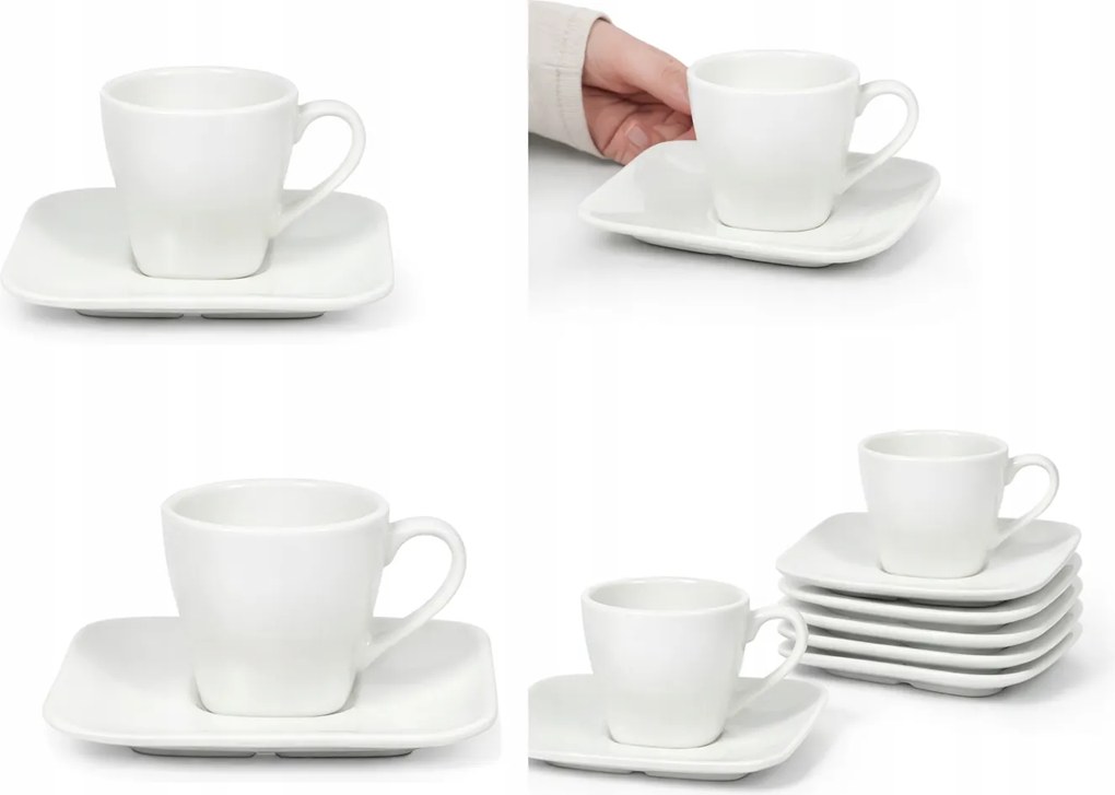 183. Kávéscsésze eszpresszó csészealjjal New Bone China elegáns fehér