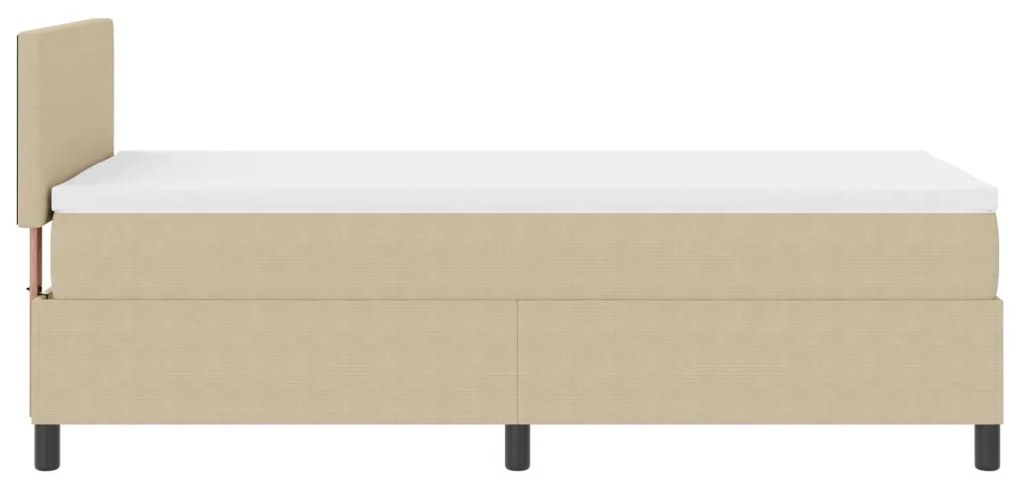 Box Spring ágy matraccal világos zöld szürke 90x200 cm kordbársony