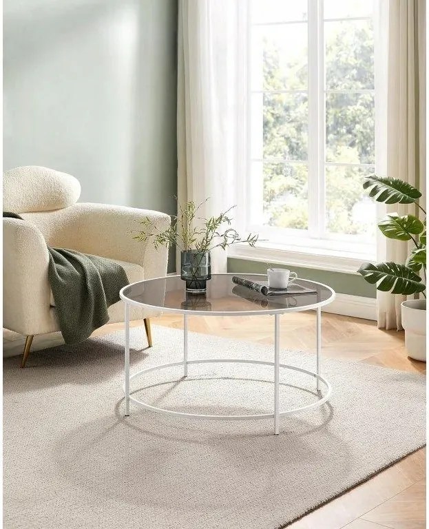 Kerek dohányzóasztal üveglappal