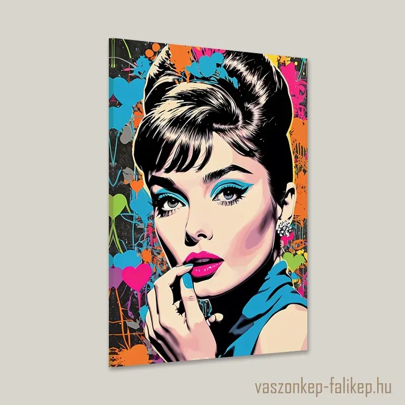 Audrey Hepburn – Pop Art prémium vászonkép, elegáns stílus 40x60cm