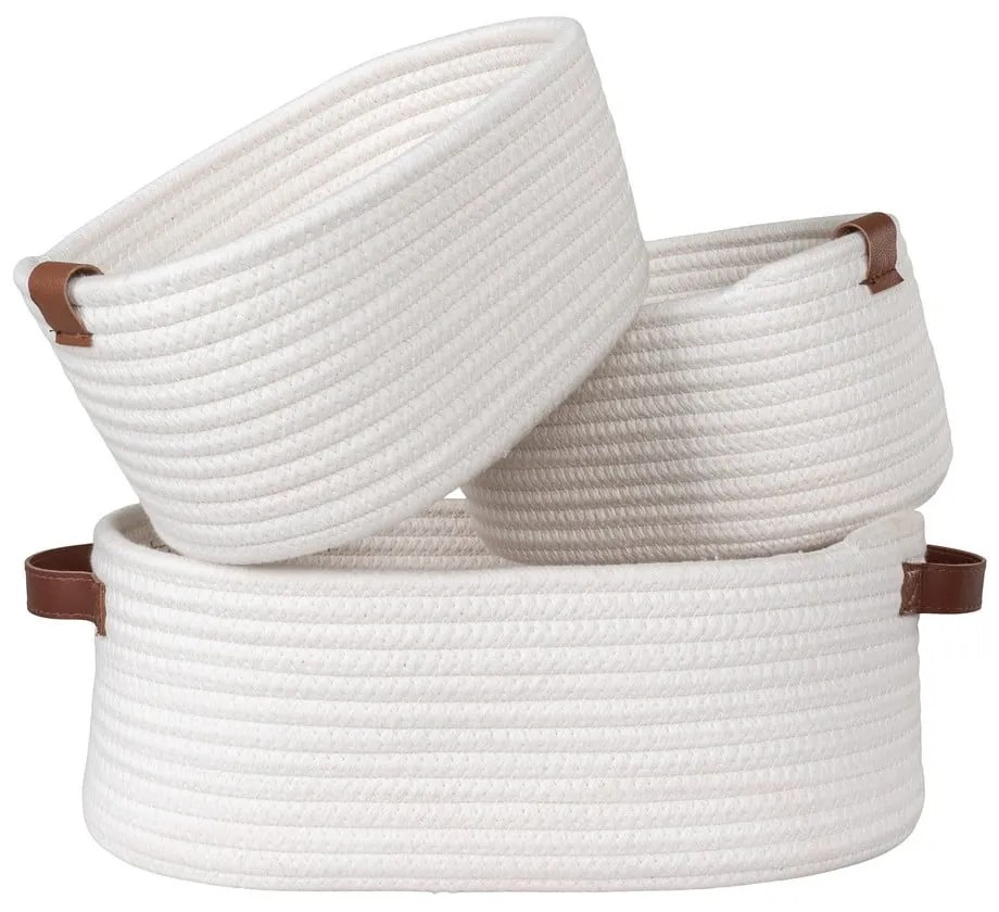 Fürdőszobai textil tárolókosár szett 3 db-os 35x25x13 cm Jarana – House Nordic