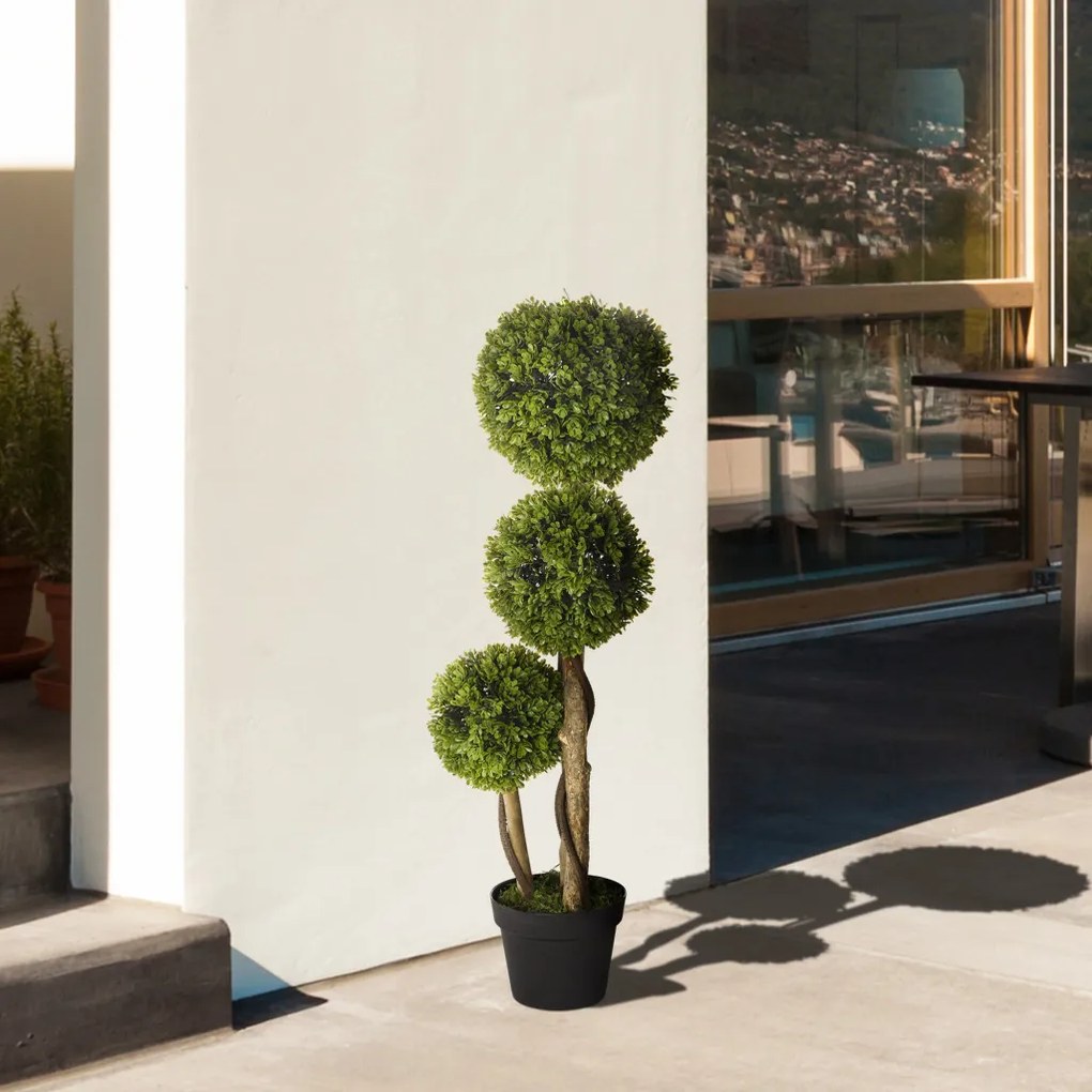 Műnövény, buxus, cserépben 90cm magas