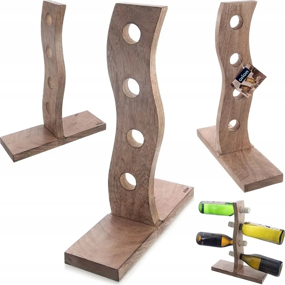 Mango Fa Bortartó Állvány 4 Palackhoz Összecsukható Ajándék Orion