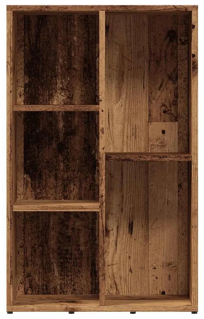 antik fa színű szerelt fa könyvszekrény 50x25x80 cm