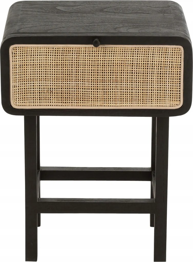Molly asztal éjjeliszekrény fa rattan 60x45x37 cm J-Line