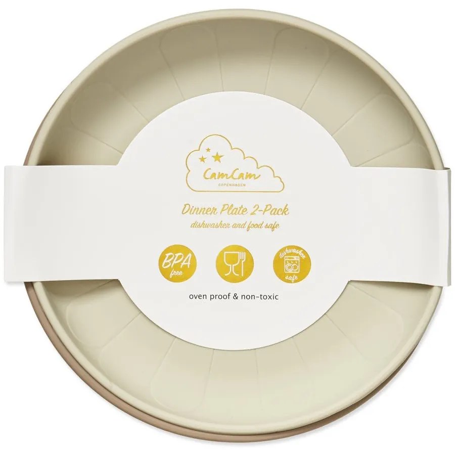 Bézs szilikon gyerek tányér készlet 2 db-os ø 18,5 cm Earth – Cam Cam Copenhagen