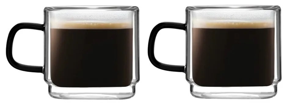 Üveg eszpresszó bögre szett 2 db-os 80 ml Carbon – Vialli Design