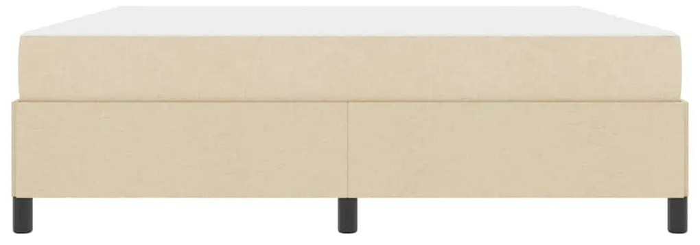 Boxrugós ágy Krém és fekete 180 x 200 cm Textil és mérnöki fa