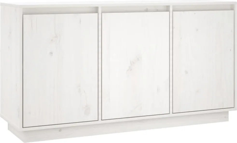 vidaXL fehér tömör fenyőfa tálalószekrény 111x34x60 cm
