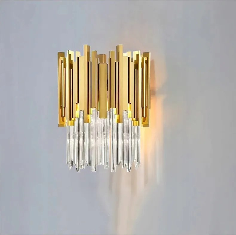 Fali Lámpa AjieQaQ Kristály Arany Beltéri Fali Lámpa E14 Nappaliba