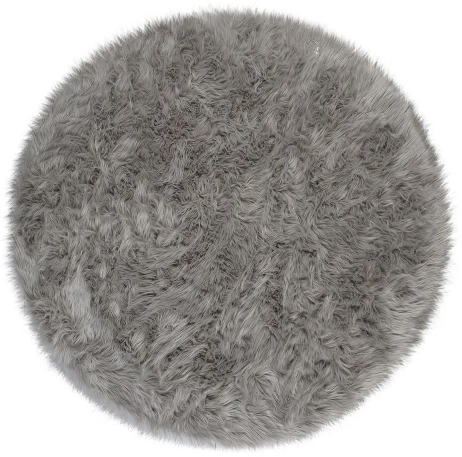 Sheepskin szürke szőnyeg, ⌀ 120 cm - Flair Rugs