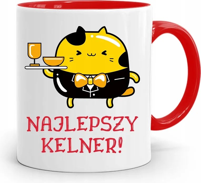 Pincérnek Piros Bögre A Legjobb Pincér fényképes nyomtatással