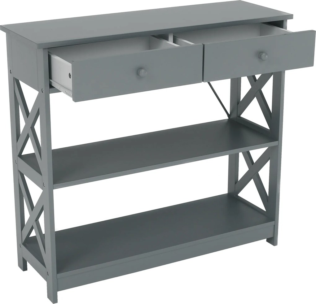 Konzolasztal, szürke, LOMIR